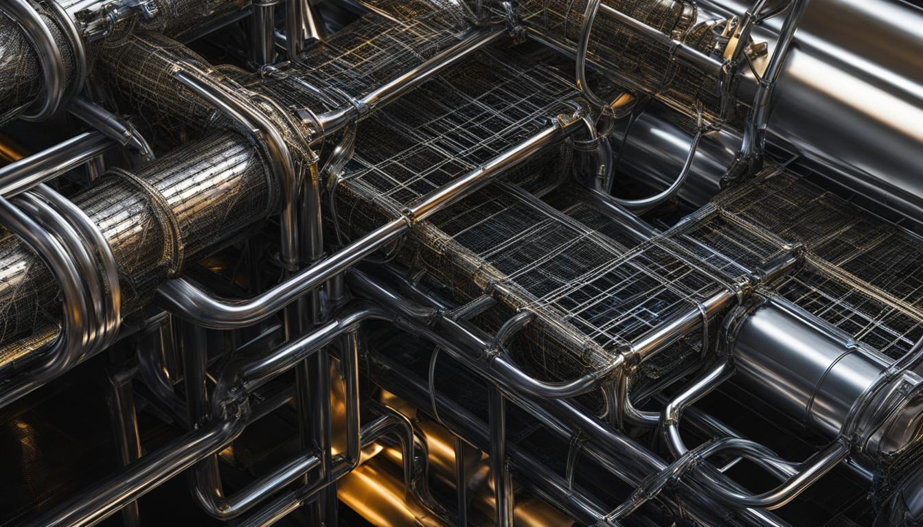 Network Of Tubing And Metal Mesh Network Of Tubing And Metal Mesh