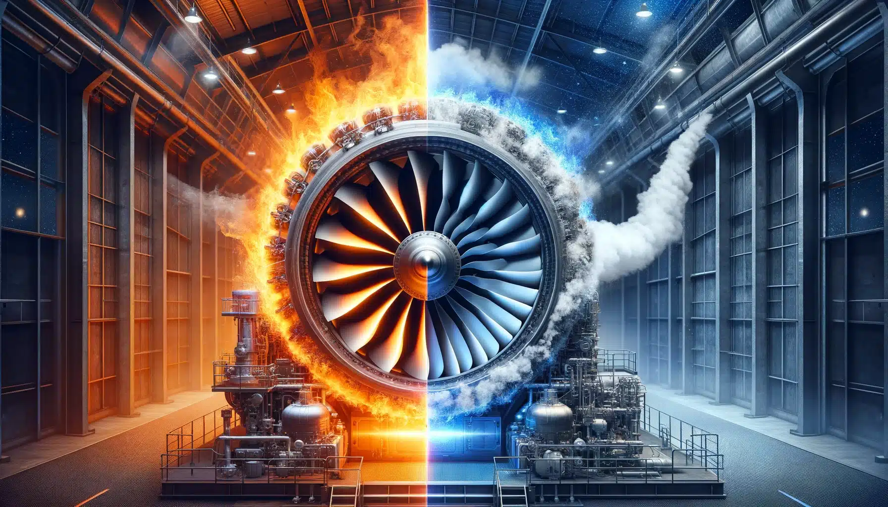 An Image Depicting The Difference Between High And Low Fuel Quality In An Industrial Turbine An Image Depicting The Difference Between High And Low Fuel Quality In An Industrial Turbine