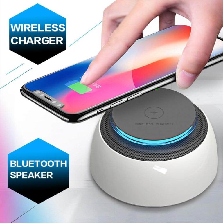 This iPhone Wireless Charger has a built in Bluetooth Speaker 10 This iPhone Wireless Charger has a built in Bluetooth Speaker This iPhone Wireless Charger has a built in Bluetooth Speaker